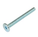 10x metrická skrutka M6 x 70 mm biela pozinkovaná s hlavou valca, nábytková skrutka