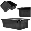 Organizér, plastový box, 4,5l, lesklý čierny, s vekom boxu
