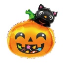 FÓLIOVÝ BALÓN PRE HALLOWEEN FUNNY TEKVICOVÁ MAČKA MAČIATKA 65x51 cm FÓLIOVÉ BALÓNY
