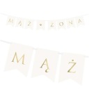BANNER girlanda SVADOBNÝ MANŽEL A MANŽELKA biela 110cm