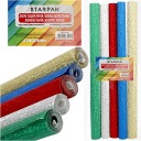 METALIZOVANÝ CRIPPED hodvábny papier 5 FAREB ZLATÁ STRIEBORNÁ 25x50cm STARPAK