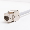 RJ45 cat 5e keystone jack modul FTP, STP, bez náradia, Netrack, strieborný