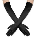 ČIERNE RUKAVICE DLHÉ RETRO DOPLNKY 60 CM