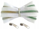 Dúhová špirálová páska na zips, zips 5 mm, BIELA ​​1 meter + 2 zipsy