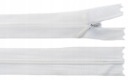 35 cm krytý špirálový zips, nerozopínateľný, biely