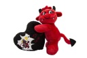 Valentínsky plyšový maskot čerta s červeným srdiečkom, 20 cm