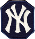 Termoadhézna nášivka na vyšívanie NY NAVY BLUE-CREAM