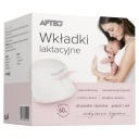 Jednorazové laktačné vložky Apteo Care, telovej farby, 60 kusov
