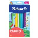 Plastelína školská 12 farieb 9x170mm 200g PELIKAN