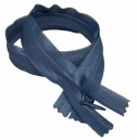 Pevný skrytý zips, tmavé rifle, 22 cm