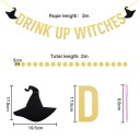 Drink Up Witches Banner Zlatý trblietavý večierok