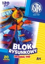 BIELA ​​podložka na kreslenie pre deti ZUŠ A4/10k 120g Astra