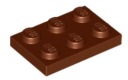 LEGO PLATE 2X3 HNEDÁ Č. 3021 PRE 3 KS