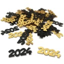 Zlatý papier CONFETTI NEW YEAR 2024 zlatá a čierna SILVESTR 1 bal.