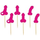 PIKERY BACHELORette party fuchsiové RUŽOVÉ penisy x6