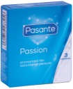Pasante Passion Rebrované kondómy, 3 kusy