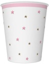 STARS papierové poháre ružové narodeninové bábätko 250ml 8 ks.
