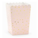 POPCORNOVÉ KRABIČKY NA SLADKOSTI, svetloružové, 6 ks, k narodeninám detí