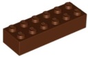 LEGO BEAM 2X6 HNEDÁ Č. 44237 ALEBO 2456