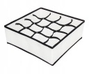 ORGANIZÁTOR ZÁSUVKY SO 16 PRIHORKAMI 32x12x32 cm ČIERNO-BIELA