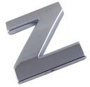 ZNAK PÍSMENO CHROMOVÉ PÍSMENO Z Z VEĽKÉ 5,6CM W7F98