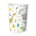 hrnčeky DINOSAURS BIRTHDAY Dinosaur papierové poháre Birthday 200ml 6ks