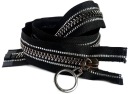 Deliaca kocka zips 8 mm čierny strieborný prúžok 65 cm