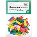 MINI KLIPY NA DEKORÁCIU, DREVENÉ, FAREBNÉ 50 ks