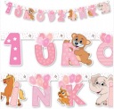 GIRLAND PINK BANNER 1. narodeniny Jeden rok