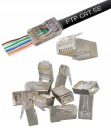 10x zástrčkový konektorový terminál RJ45 Pass Through RJ kategórie 5e do LAN kábla STP FTP UTP