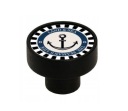 Čierny drevený nábytkový gombík GD08 + ANCHOR V61