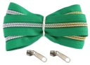 Dúhová špirálová páska na zips, zips 5 mm, ZELENÁ, 1 meter + 2 zipsy