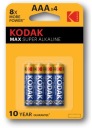 KODAK AAA alkalická batéria 4 ks. LR03 palice