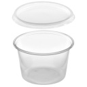 Malé nádobky na dip omáčku, jedlo + vrchnáky, 100ml, okrúhle x50