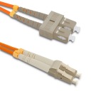 Qoltec SC/UPC - LC/UPC prepojovací kábel z optických vlákien | Multimode | 50/125 | 1 m
