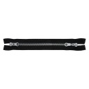 Kockový zips na bundu 2 jazdce 75cm / ČIERNA - STRIEBORNÁ