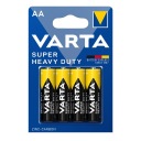 Výkonné zinkovo-uhlíkové batérie VARTA Super Heavy Duty LR06 AA 1,5V 4ks