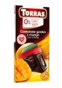Tmavá čokoláda s mangom bez pridaného cukru, bezlepková 75 G - Torras