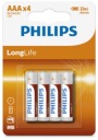 Batérie Philips LongLife AAA, 4 kusy