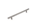 Nábytkové madlo zábradlie rúrkové kovové INOX/SATIN 192/252 mm + skrutky
