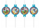 Papierové slamky Mickey Mouse 4 kusy Narodeninové