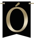 VLAJKA na Banner Garland Gold Black LIST - 15x21cm