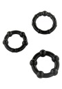 Tri čierne gélové prstene - Stay Hard Black