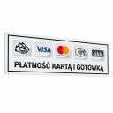 Platba kartou a v hotovosti - nálepka 7x22