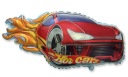 Hot Car červený narodeninový fóliový balón
