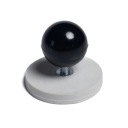 Silný biely aplikačný magnet s guľôčkovou rukoväťou, priemer 4 cm