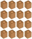 LEGO 3005 BRICK 1x1 nugát stredný (9g) 16 ks.