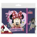 Diár v pevnej väzbe s visiacim zámkom Minnie Mouse