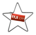 Kovová hviezda STRIEBORNÁ 17,5 cm drôtená obruč