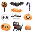 HALLOWEENSKÉ NÁLEPKY NA Okennú dekoráciu Cat Bat 9 ks